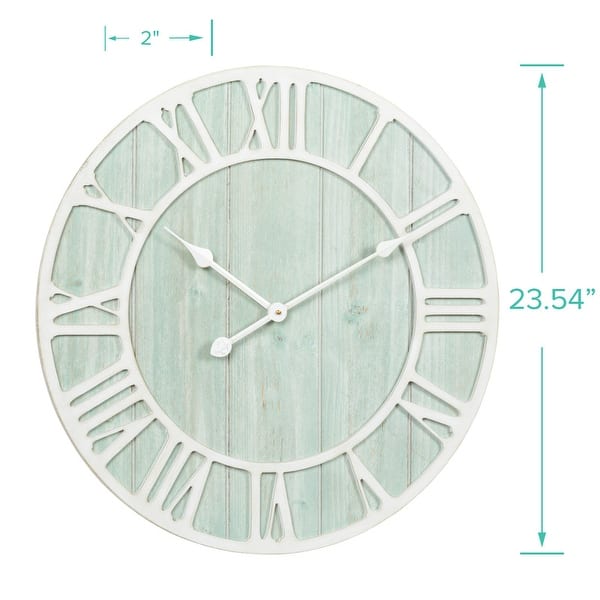 The Gray Barn Cocklebur Green-Blue Quartz Coastal Wall Clock