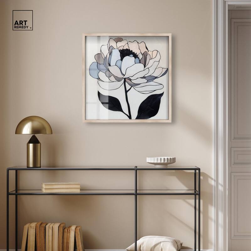 Gray Scale Flower II Shadowbox by Art Remedy