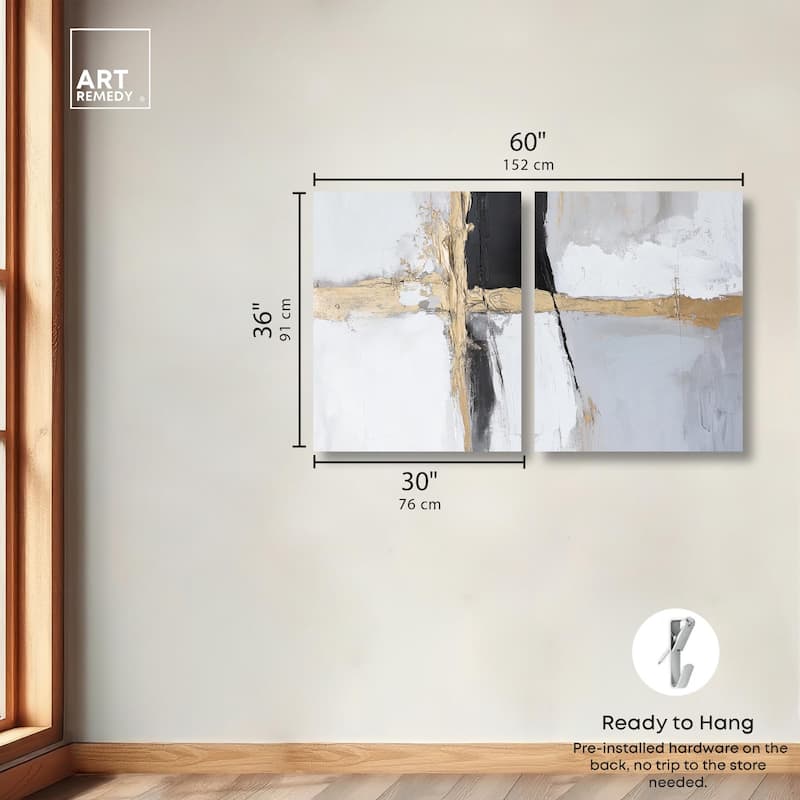 Cracks of Creation IV Canvas Set of 2 by Art Remedy, Gallery Wrapped