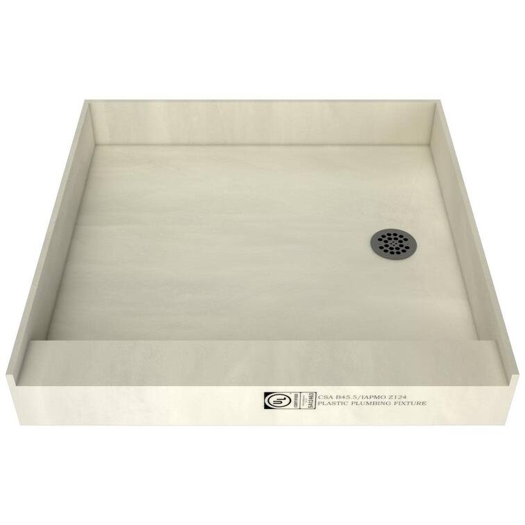 Tile Redi P4848RPVC Redi Base 48" x 48" Square Shower Base with Single - Brushed Nickel