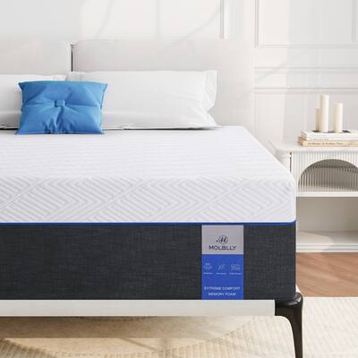 Molblly 10" Queen Size Medium Plush Mattress Gel Memory Foam Bed-in-a-Box