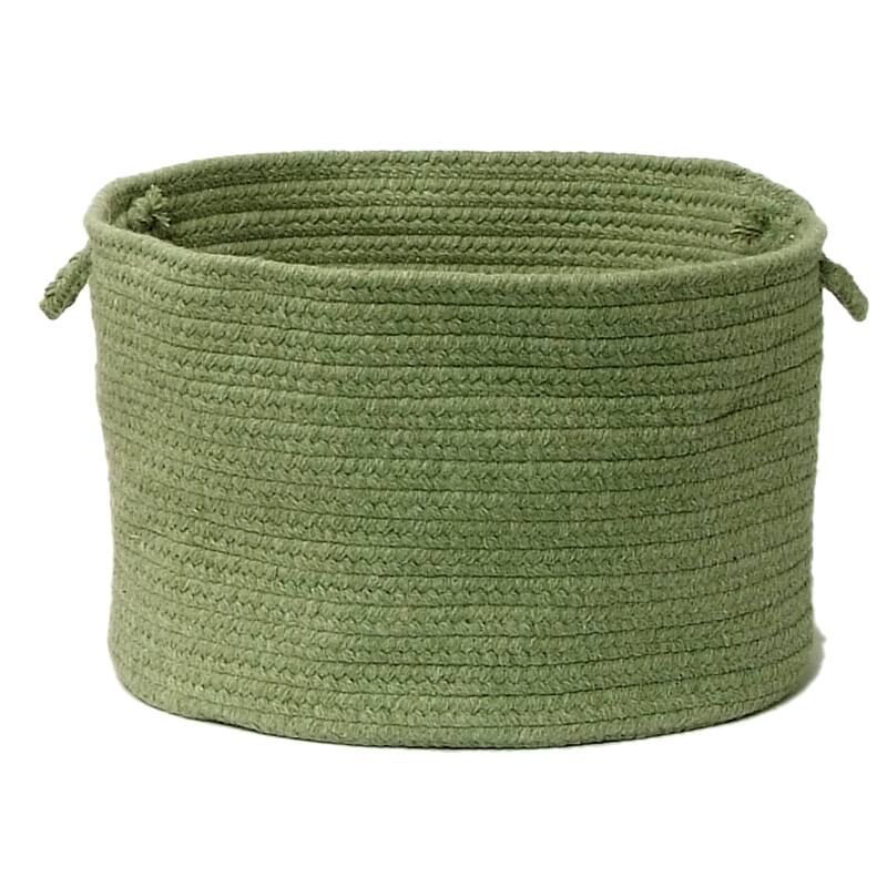 Bristol Braided Wool blend Storage Basket - 14"x14"x10" - Palm