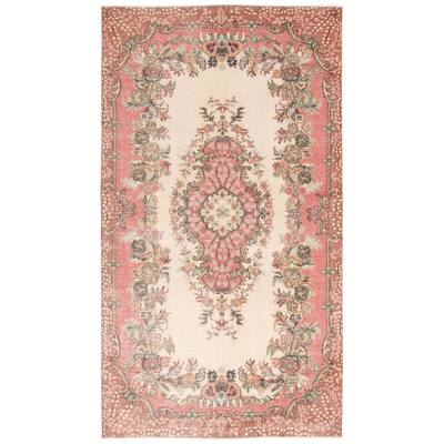 ECARPETGALLERY Hand-knotted Antalya Vintage Beige Wool Rug - 5'1 x 9'0