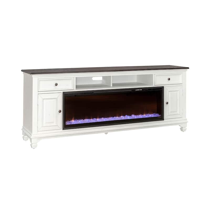 Liberty Furniture Allyson Park 80 Inch TV Console with Firebox