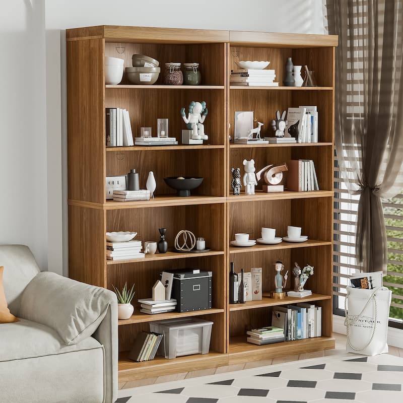 Doorless Wood Bookshelf Storage Cabinet Bookcase&Office Cabinet for Kitchen Bedroom Entryway Living Room Dinning Room