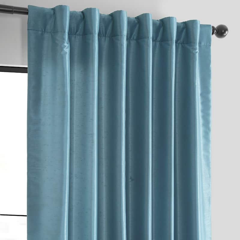Exclusive Fabrics Vintage Textured Faux Dupioni Silk Room Darkening Curtains (1 Panel)