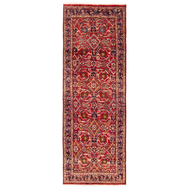 ECARPETGALLERY Hand-knotted Andelz Red Wool Rug - 3'3 x 9'3 - Red - 3'3 x 9'3