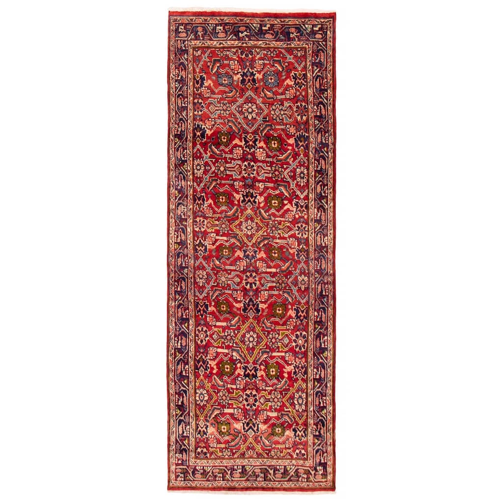 ECARPETGALLERY Hand-knotted Andelz Red Wool Rug - 3'3 x 9'3