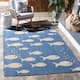 SAFAVIEH Courtyard Illa Indoor/ Outdoor Waterproof Patio Backyard Rug - 5'3" x 7'7" - Blue/Beige