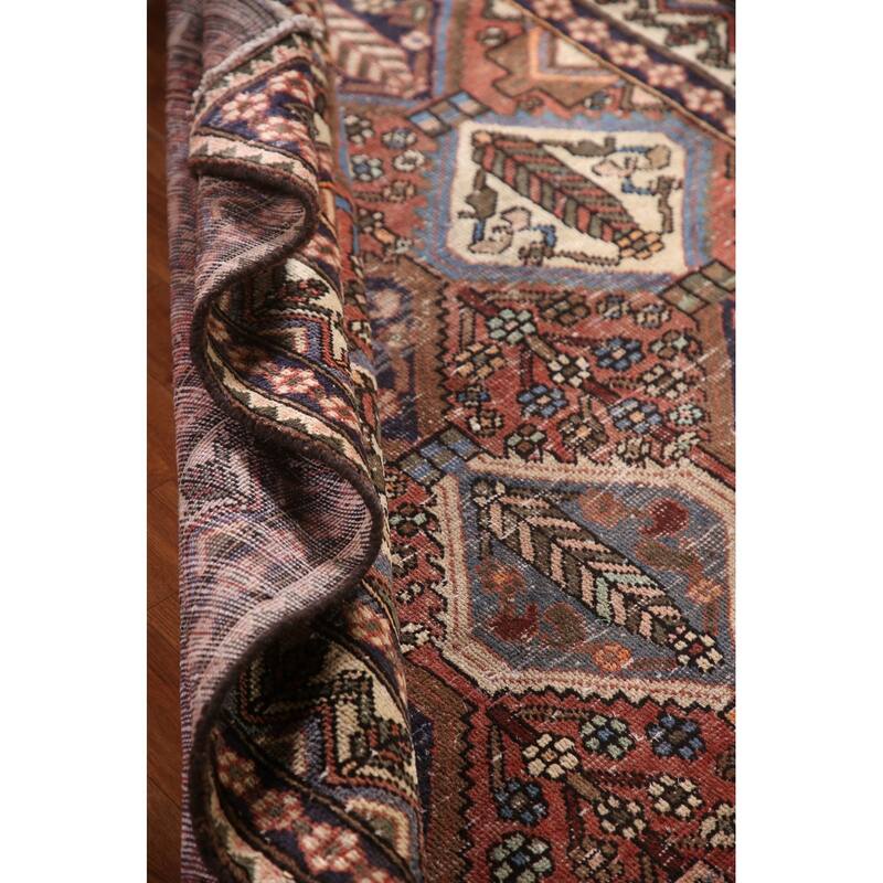 Bakhtiari Persian Vintage Area Rug Handmade Wool Carpet - 4'10"x 9'10"