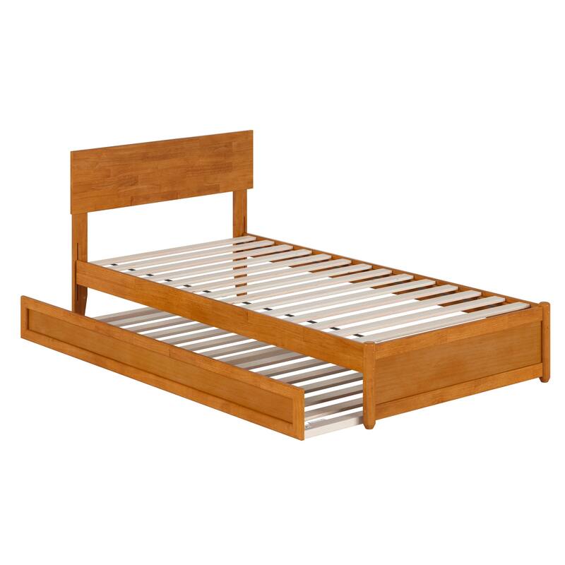 Wesley Platform Bed with Panel Footboard and Twin XL Trundle