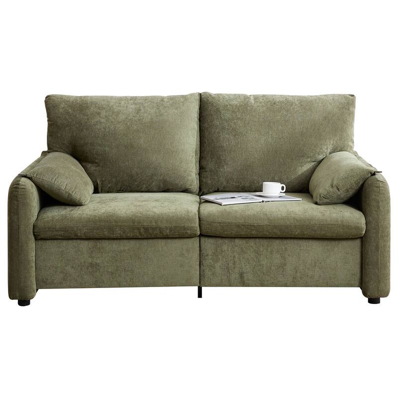 71.28" Chenille 2-Seater Sofa with Cloud-Like Cushion & Sponge Support