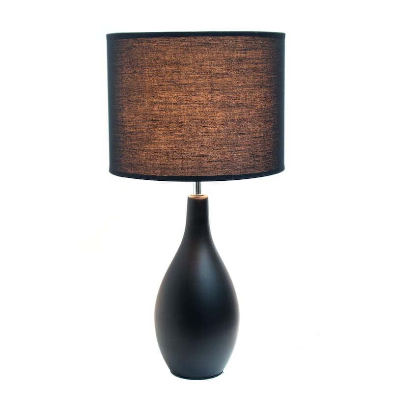 Traditional Dewdrop Table Lamp with Drum Shade - 18.25" - Black