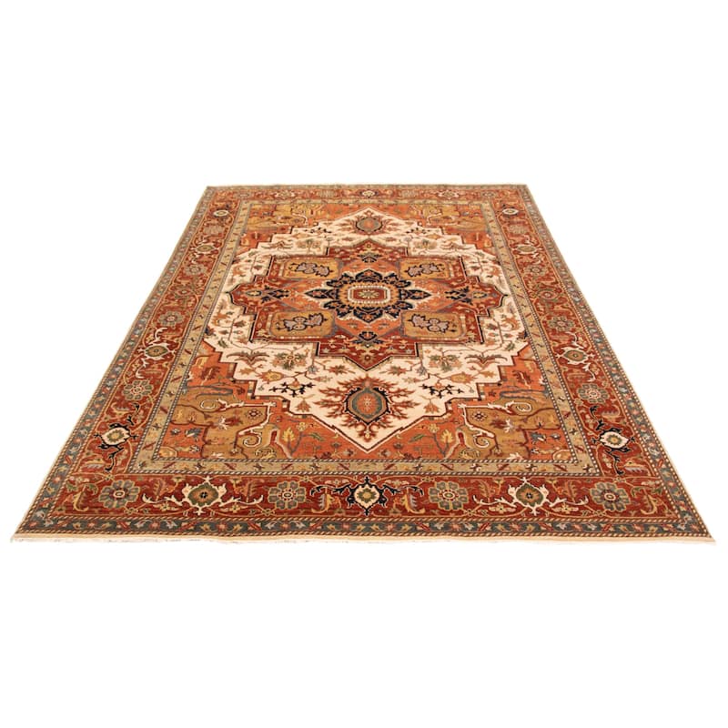 ECARPETGALLERY Hand-knotted Jules Sultane Ivory Wool Rug - 9'7 x 13'6