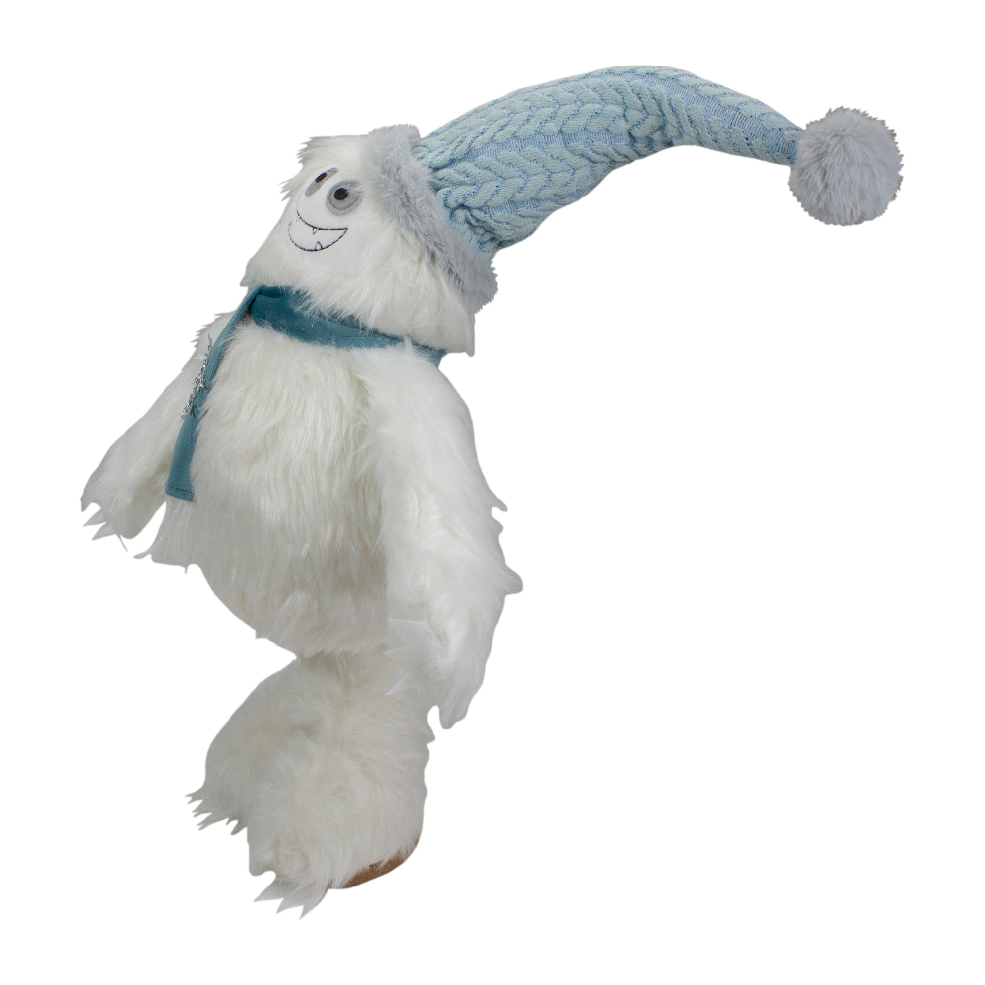 23Inch Plush White and Blue Standing Tabletop Yeti Christmas Figure