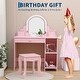 preview thumbnail 5 of 22, Kids Vanity Desk with Mirror and Lights
