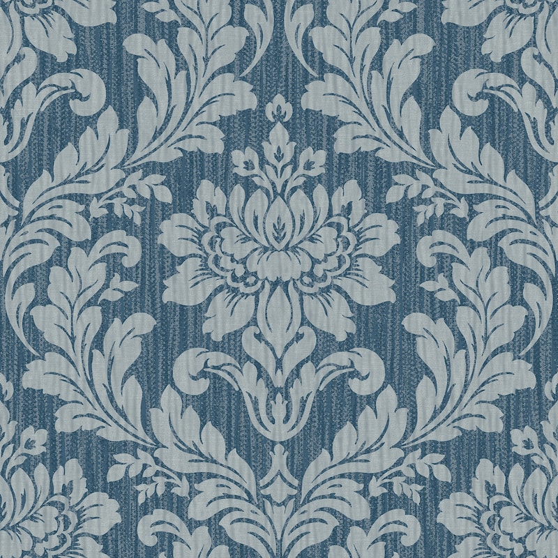 Damask Wells Blue Damask Wallpaper