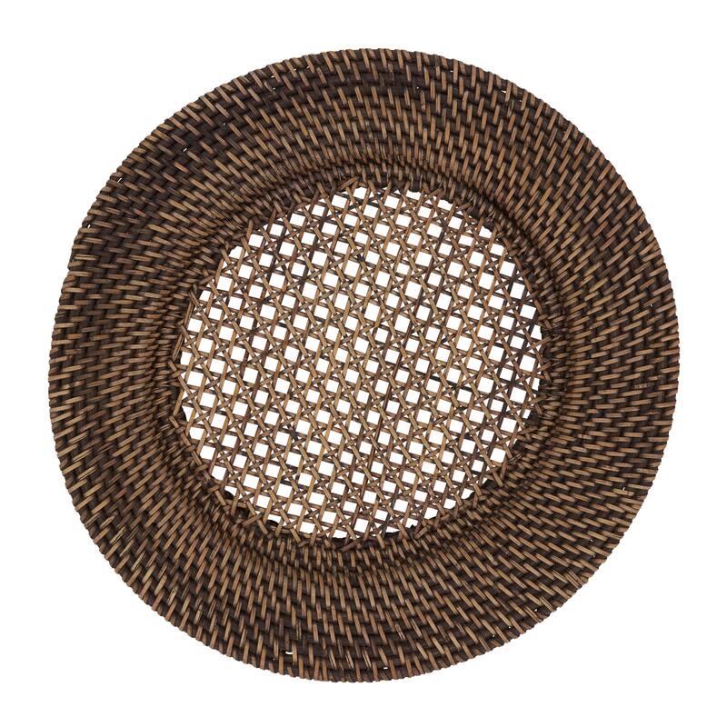 Round Design Rattan Charger Plates (Set of 4)