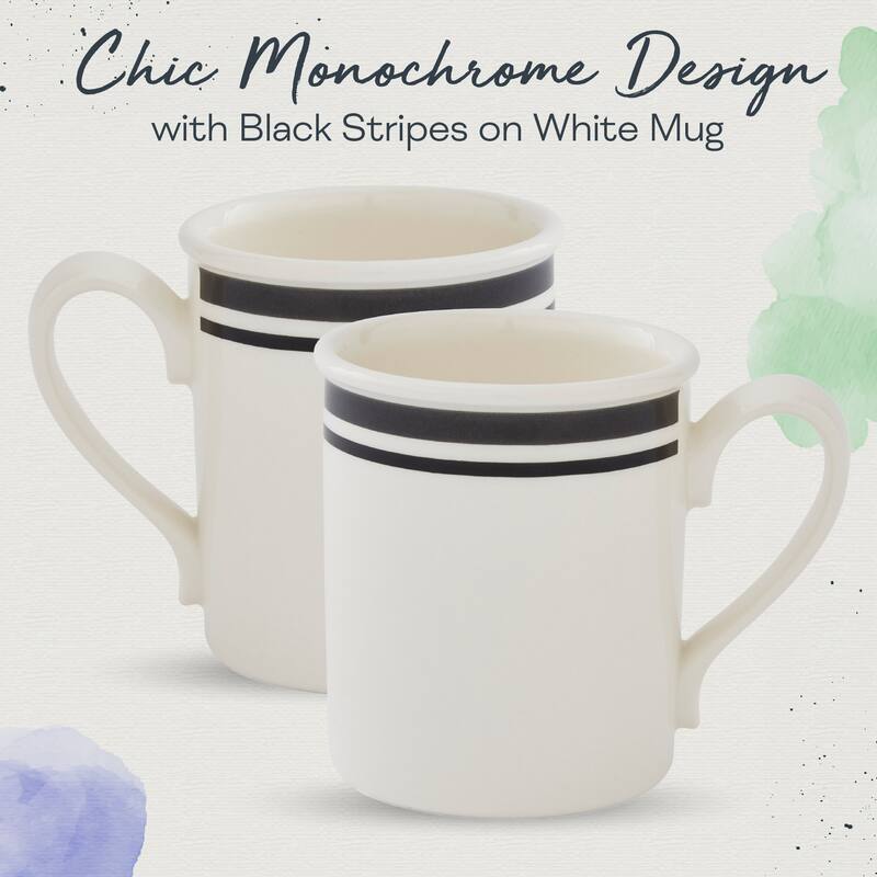 Portmeirion Set of 4 Potters Stripe Breakfast Mugs - 9 oz