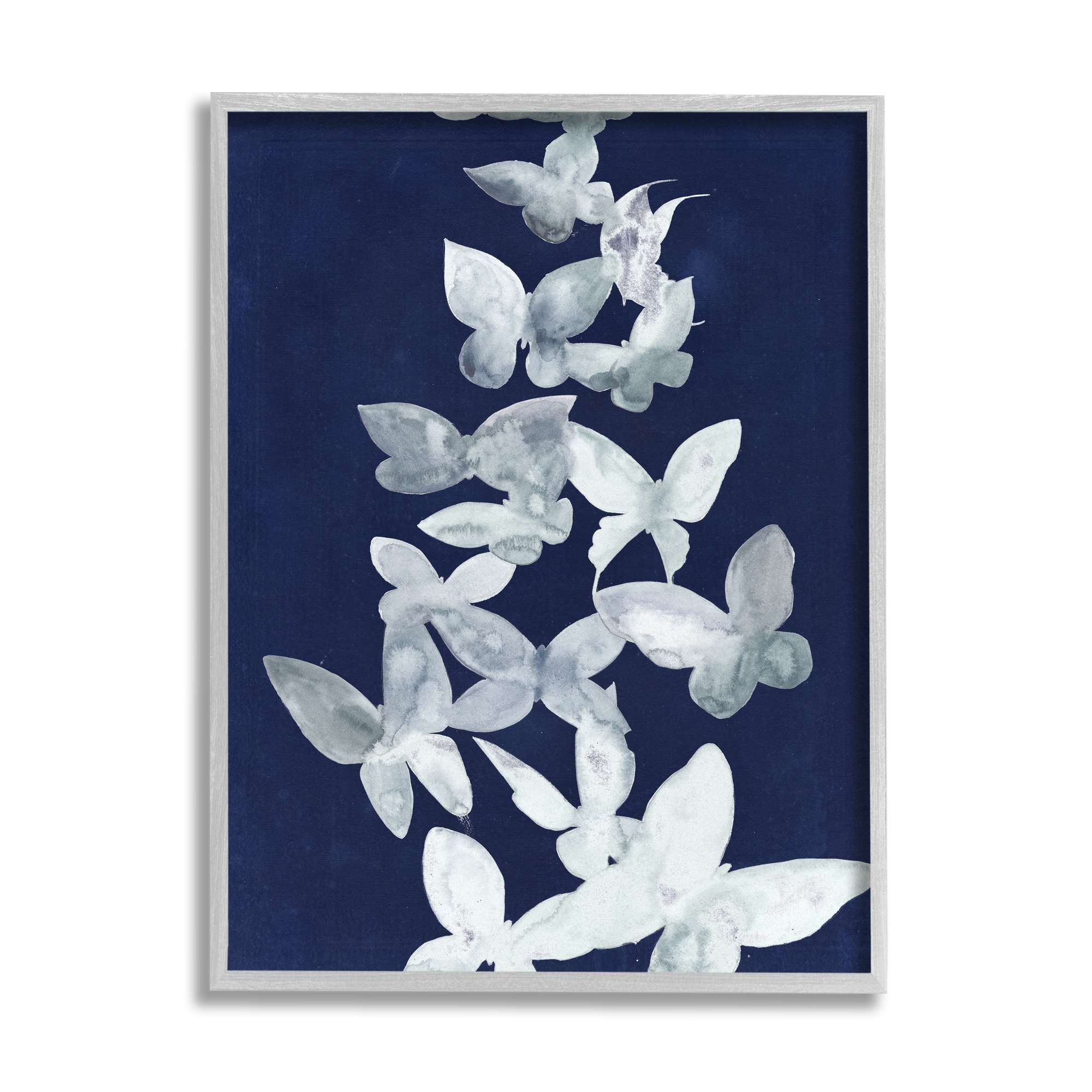 Stupell Blue Butterflies Abstraction Framed Giclee Art by Grace Popp