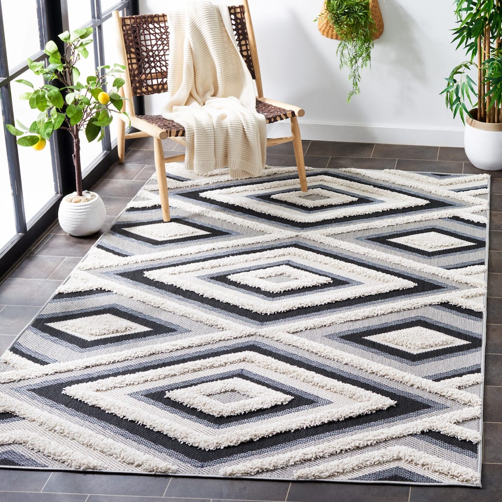 SAFAVIEH Cottage Kalvi Indoor/ Outdoor Moroccan Boho Rug