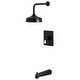 preview thumbnail 12 of 34, Kingston Brass Single-Handle Pressure Balanced Tub and Shower Faucet Matte Black