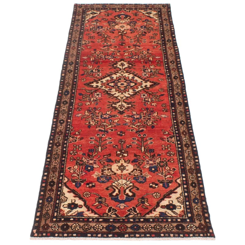 ECARPETGALLERY Hand-knotted Andelz Red Wool Rug - 3'1 x 9'5