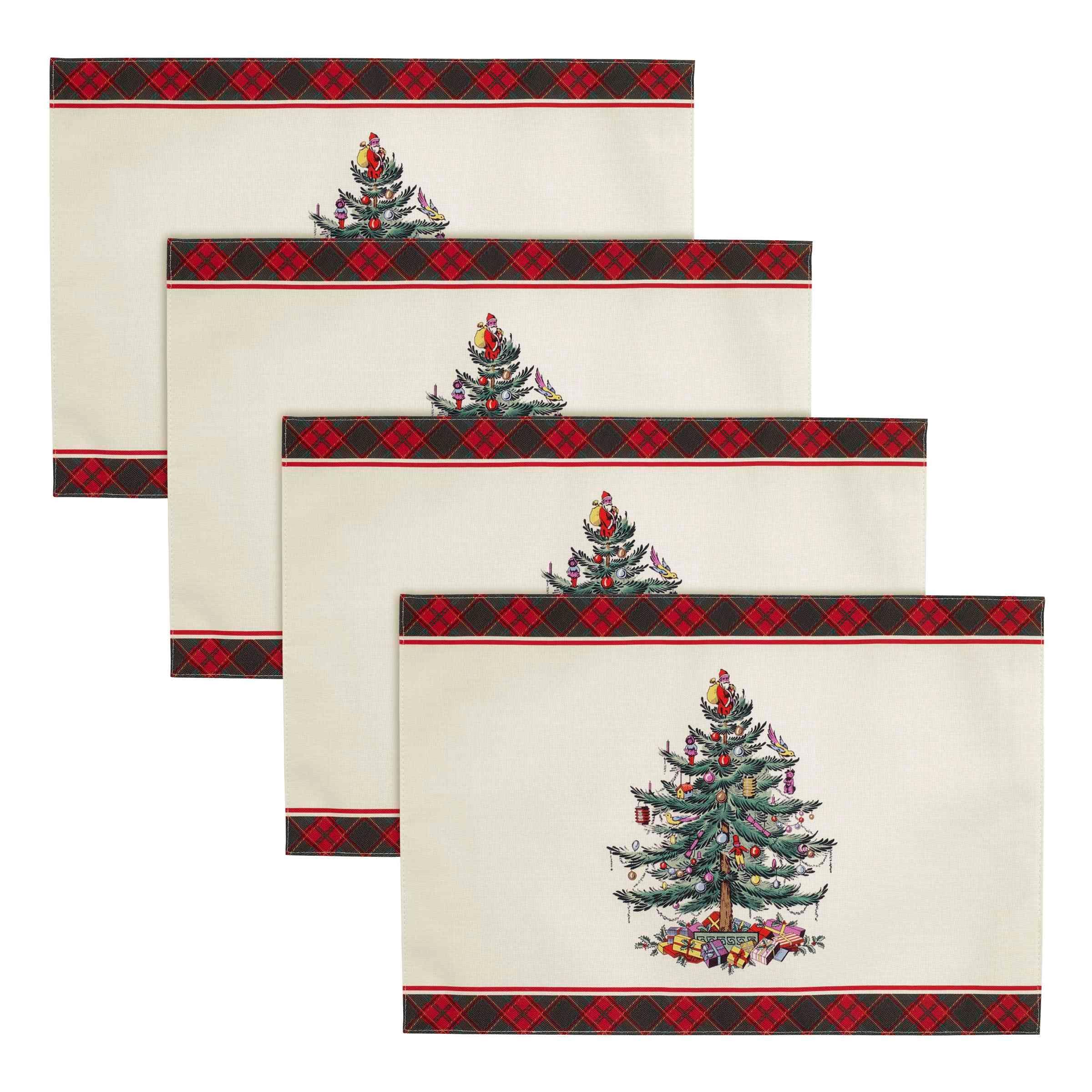 Spode® Christmas Tree Tartan Set of 4 Placemats - 13x19