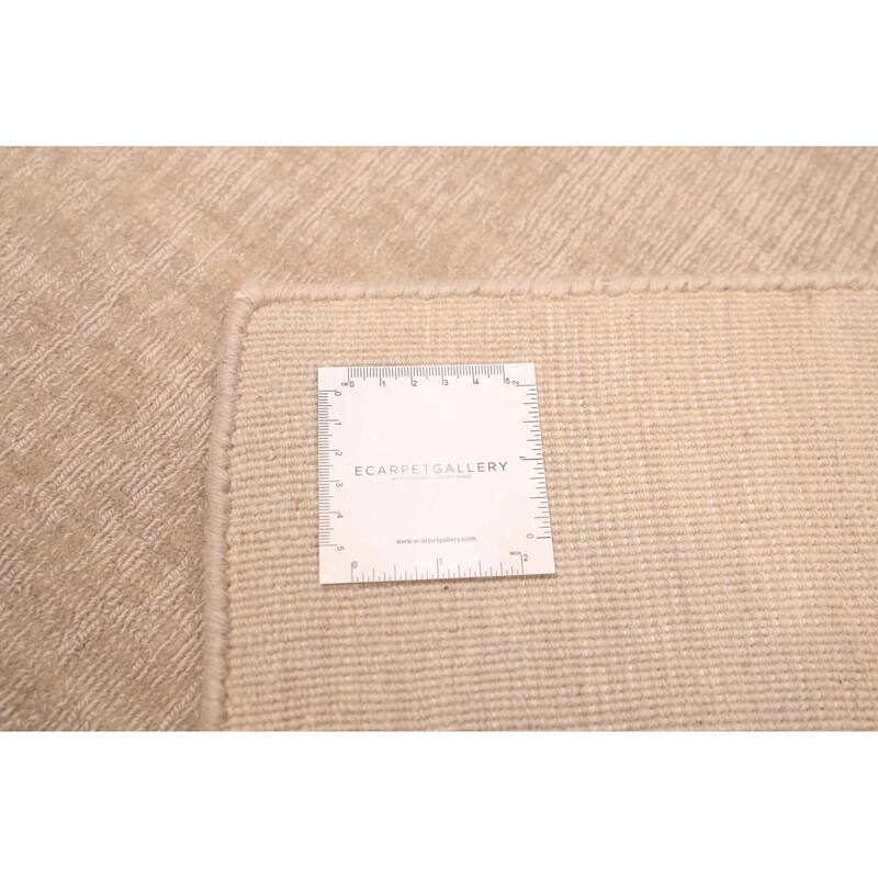ECARPETGALLERY Hand Loomed Kashkuli Gabbeh Light Khaki Wool Rug - 7'11 x 11'3
