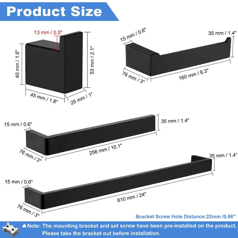 5 - Piece Bathroom Hardware Set