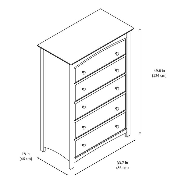 storkcraft kenton 5 drawer universal dresser