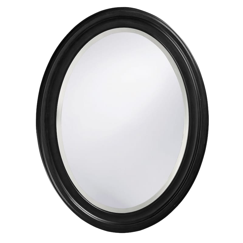 Allan Andrews George Oval Matte Black Wall Mirror