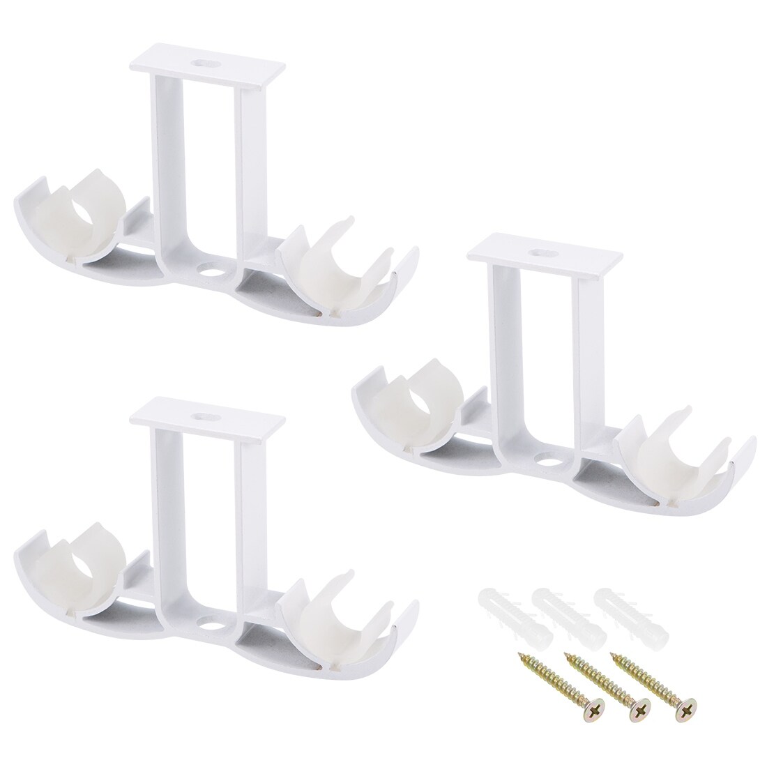Evideco Extendable Curtain Rod Set 53" to 82" L Diam 0.75 inches Luxury Finial 