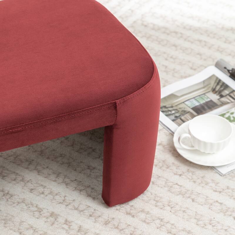 SEYNAR Modern Velvet Rectangle Accent Ottoman
