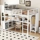 preview thumbnail 14 of 18, Metal Heavy Duty Full Loft Bed with Wardrobe, L-Shaped Desk, Storage Cubes and Shelves