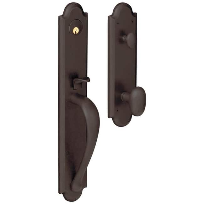 Baldwin Boulder Full Escutcheon Single Cylinder Handleset with Oval - Venetian Bronze