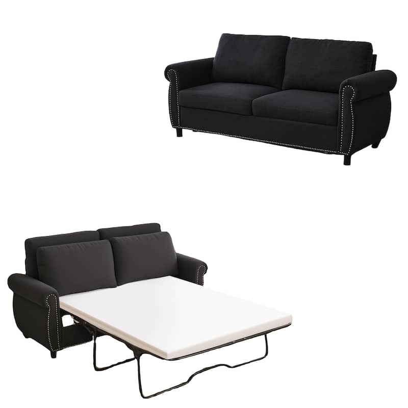 Pull Out Couch with Mattress, Sleeper Sofa Daybed, Upholstery Sectional Loveseat Convertible Sofa Bed