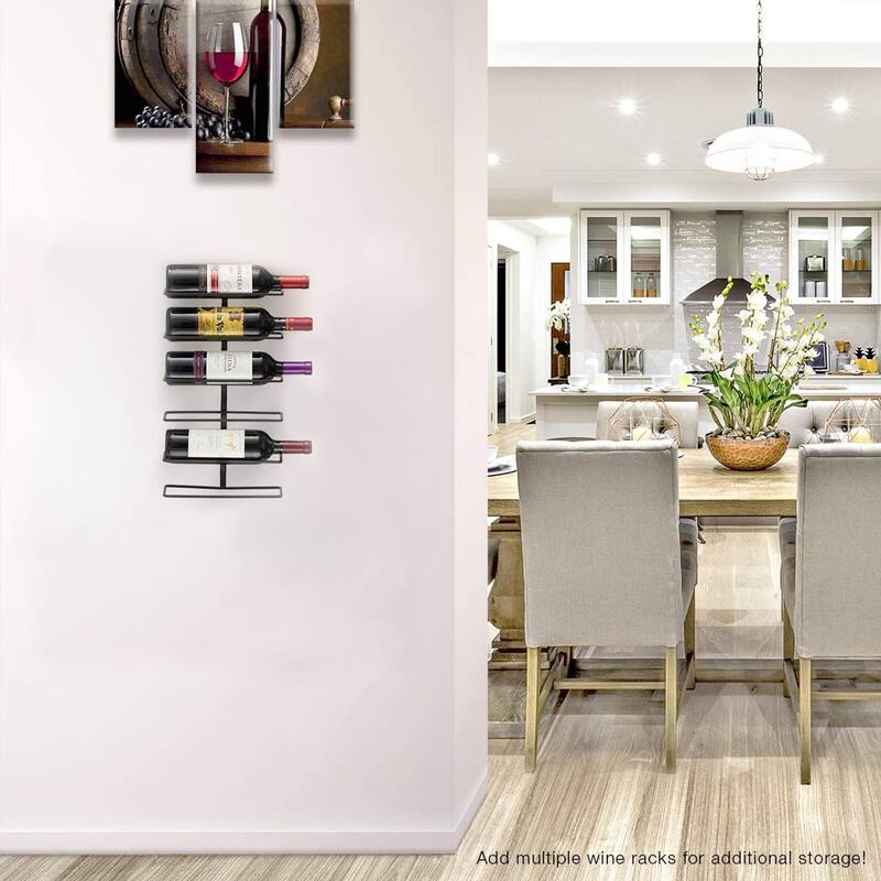 Sorbus Wall Mount Metal Wine Rack - 6 Level Wine Rack Wall Mounted for Wine Bottles