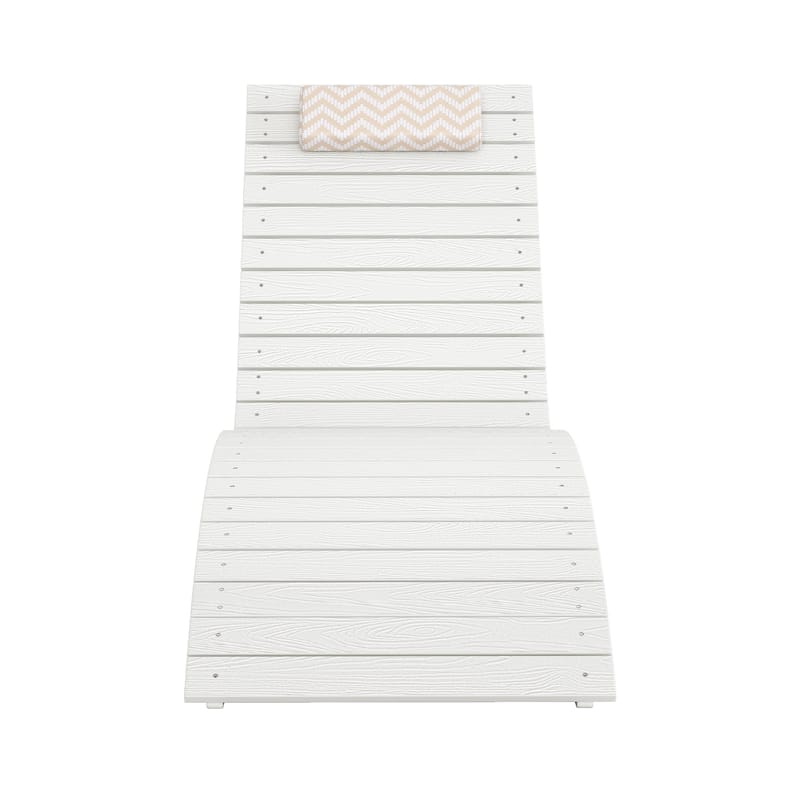 22"W HDPS Outdoor Lounger For Pool, Outdoor Backrest Lounge Chaise With Cushion, Single Pool Lounge Chairs For In Pool