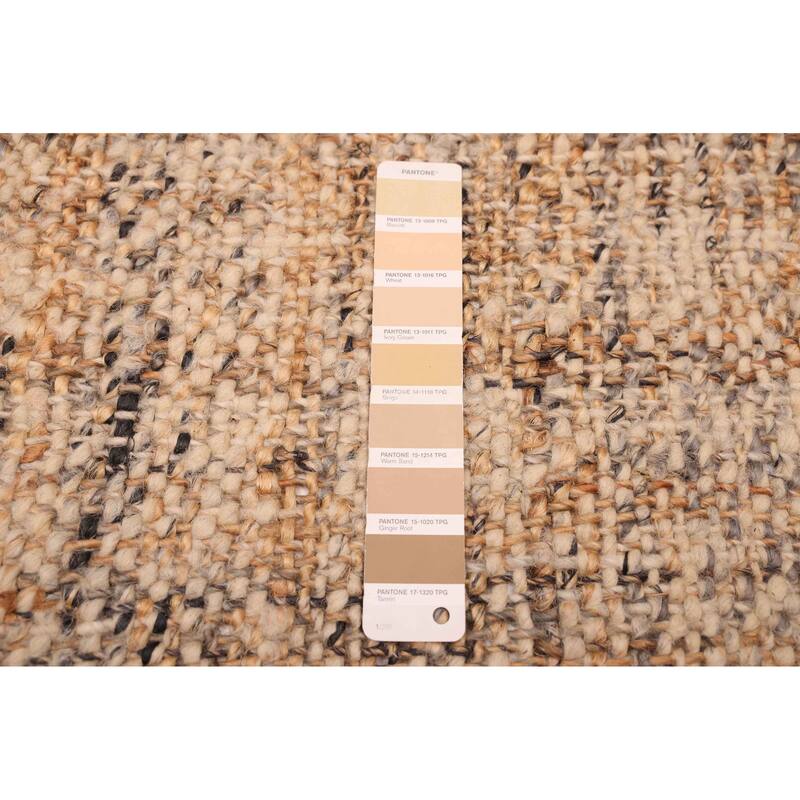 ECARPETGALLERY Flat-Weave Palas Denizli Beige, Tan Wool Rug - 5'7 x 7'7