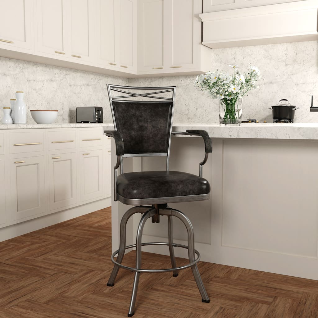 Hillsdale Furniture Bridgetown Metal Swivel Stool, Pewter