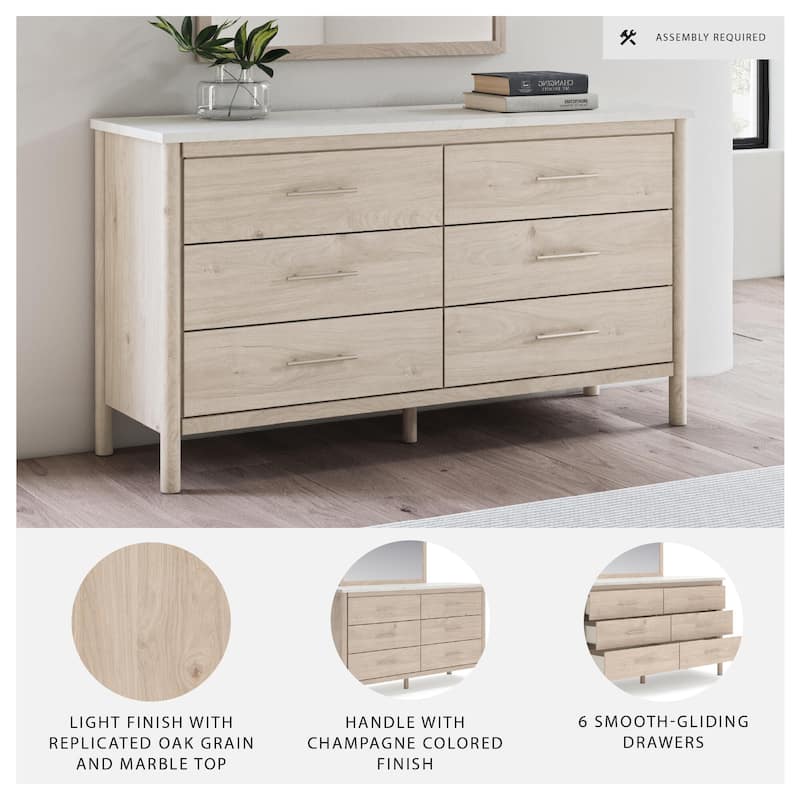 Signature Design by Ashley Cadmori Beige/White Dresser and Mirror