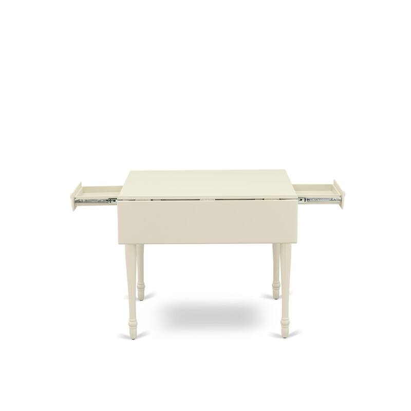 East West Furniture Dining Set Consists of a Rectangle Kitchen Table and Chairs, Linen White (Pieces Options)