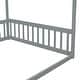 preview thumbnail 21 of 29, Full Size Canopy Frame Floor Bed with Fence,Guardrails