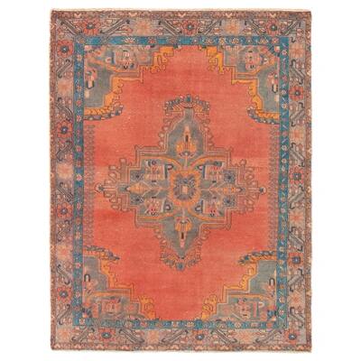 ECARPETGALLERY Hand-knotted Anatolian Vintage Copper Wool Rug - 3'6 x 4'10