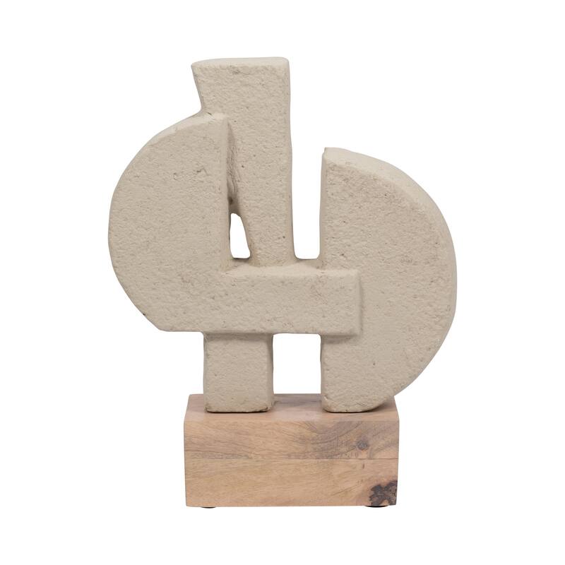 Sagebrook Home Ecomix Table Sculpture - Elegant Mango Wood Base, Transform Your Space with Artistic Flair