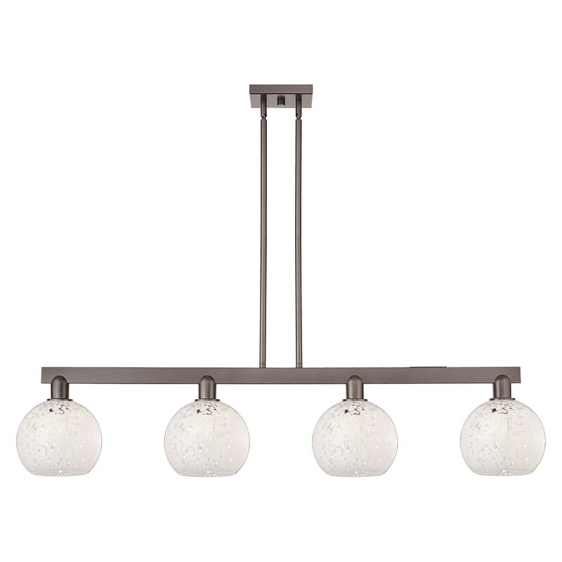 Innovations Lighting Endless Possibilities Arcadia - White Mouchette - 4 Light 51" Stem Hung Island Light - Oil Rubbed Bronze