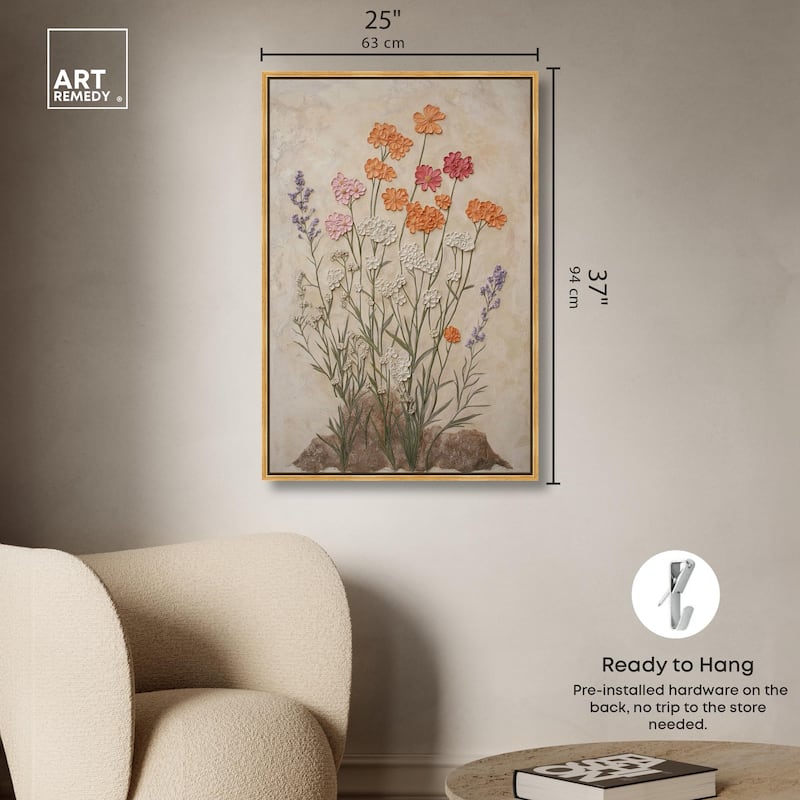 Sculpted Flora Frieze II Canvas by Art Remedy