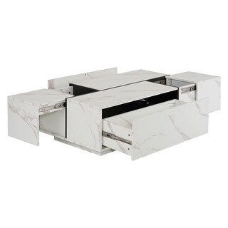 Sliding Top Coffee Table with 2 Drawers and 2 Hidden Storage - Bed Bath ...