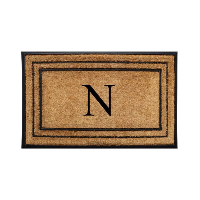 A1HC Natural Coir & Rubber Door Mat, Heavy Duty, Dirt Trapping, Long-Lasting Entrance Doormats,Thick & Durable Outdoor Entry Mat - 18" X 32" - N